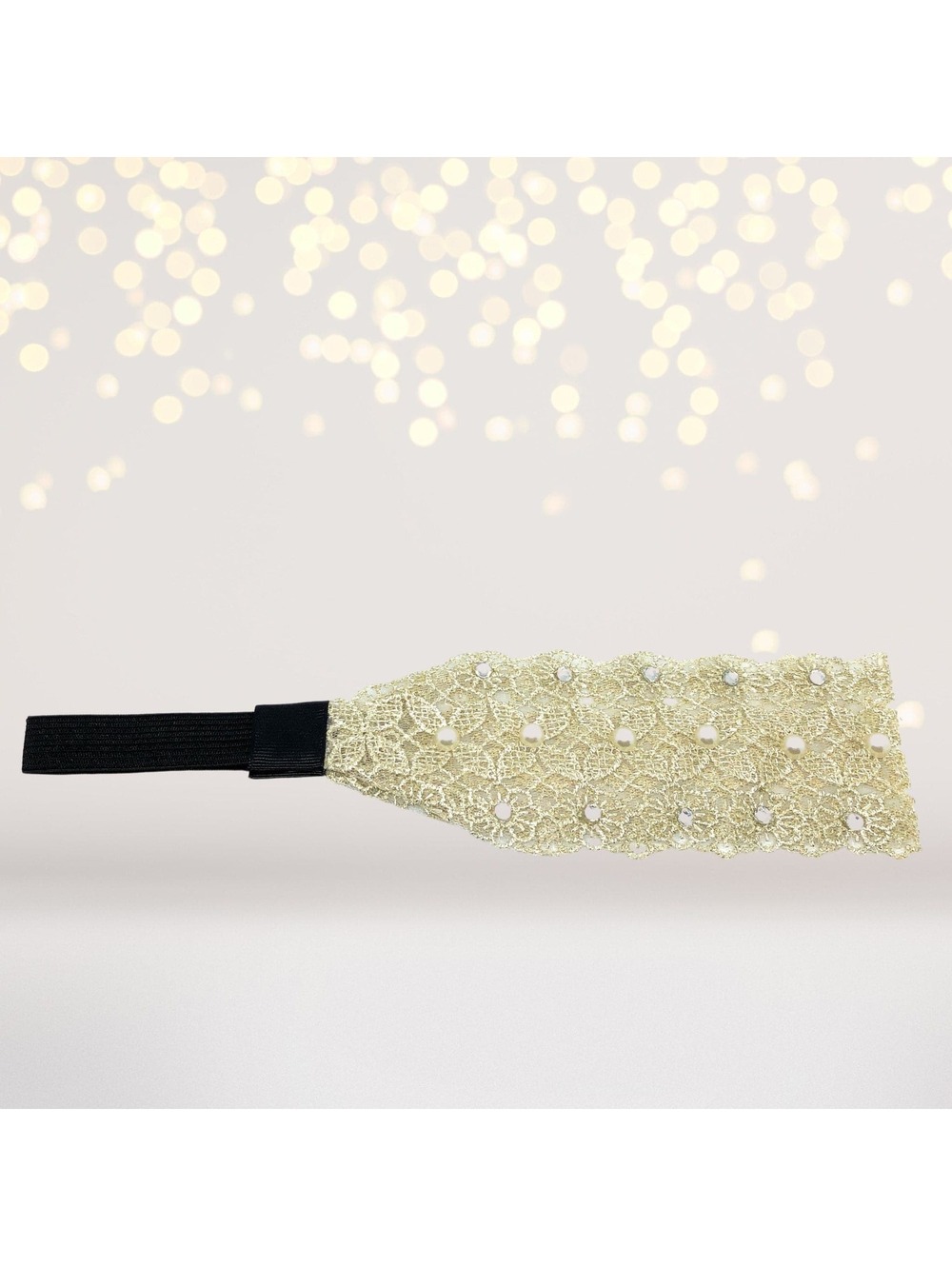 Rustic Lace, Pearl and Stone Headband